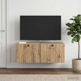 vidaXL Fali TV szekrény 78,5 x 41 x 30 cm Kézműves Tölgy Szerelt Fa