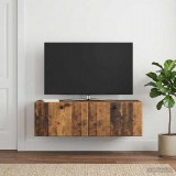 vidaXL Fali TV szekrény 98 x 31 x 30 cm Antik Fa Szerelt Fa