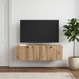 vidaXL Fali TV szekrény 99 x 41 x 30 cm Kézműves Tölgy Szerelt Fa