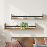 vidaXL Falipolcok 2 db Artisan tölgy 80x16x14 cm Mérnök fa