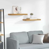 vidaXL Falpolc Falra szerelhető 2 pcs Barna 60 x 23 x 4 cm Faanyag