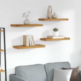 vidaXL Falpolc Falra szerelhető 4 pcs Barna 60 x 23 x 4 cm Faanyag