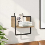 vidaXL Falpolc polcokkal Művészi tölgy 30 x 25 x 30 cm Faanyag