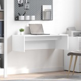 vidaXL Falra szerelhető íróasztal Fehér Szerelt Fa 100 x 45 x 30 cm