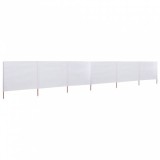 vidaXL Fehér 6-paneles szövet szélellenző 800 x 80 cm