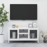 vidaXL Fehér acél és üveg TV-szekrény 105x35x52 cm