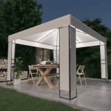 vidaXL Fehér dupla tetős pavilon LED fényfüzérrel 3 x 3 m