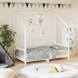 vidaXL Fehér gyerek tömör fenyőfa ágykeret 80 x 160 cm