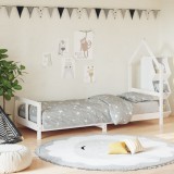 vidaXL Fehér gyerek tömör fenyőfa ágykeret 80 x 200 cm