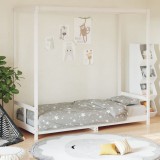 vidaXL Fehér gyerek tömör fenyőfa ágykeret 80 x 200 cm