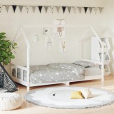 vidaXL Fehér gyerek tömör fenyőfa ágykeret 90 x 200 cm