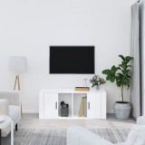 vidaXL Fehér magasfényű szerelt fa TV-szekrény 100x35x40 cm