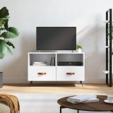 vidaXL Fehér magasfényű szerelt fa TV-szekrény 80x36x50 cm