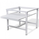 vidaXL Fehér mosógéptartó állvány kihúzható polccal