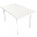 vidaXL Fehér műanyag kerti asztal 126 x 76 x 72 cm