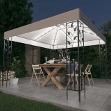 vidaXL Fehér pavilon LED fényfüzérrel 3 x 3 m
