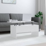 vidaXL Fehér szerelt fa dohányzóasztal 102 x 50,5 x 46,5 cm