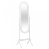 vidaXL Fehér szerelt fa szabadon álló tükör 45,5 x 47,5 x 160 cm