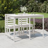 vidaXL Fehér tömör fenyőfa kerti asztal 159,5 x 82,5 x 110 cm