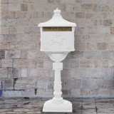 vidaXL Fehér, vintage stílusú, rozsdamentes alumínium álló postaláda