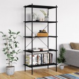 vidaXL Fekete 5 szintes polcrendszer 80x40x163 cm