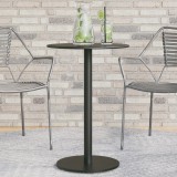 vidaXL Fekete acél kerek kerti asztal Ø50 x 72 cm