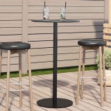 vidaXL Fekete acél kerek kerti asztal Ø60 x 105 cm