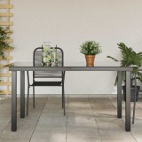 vidaXL Fekete alumínium és üveg kerti asztal 150 x 90 x 74 cm
