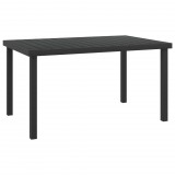 vidaXL Fekete alumínium és WPC kerti asztal 140 x 90 x 74 cm