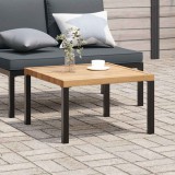 vidaXL Fekete alumínium kerti dohányzóasztal 65 x 65 x 40 cm