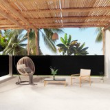 vidaXL Fekete behúzható oldalsó napellenző 140 x 1000 cm