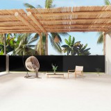 vidaXL Fekete behúzható oldalsó napellenző 140 x 1200 cm