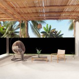 vidaXL Fekete behúzható oldalsó napellenző 160 x 1000 cm