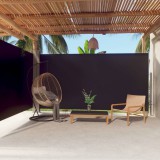 vidaXL Fekete behúzható oldalsó napellenző 200 x 600 cm