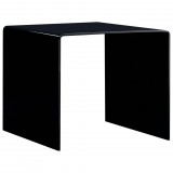 vidaXL Fekete edzett üveg dohányzóasztal 50 x 50 x 45 cm
