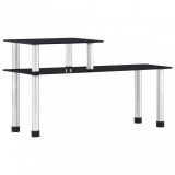 vidaXL Fekete edzett üveg konyhai polc 45 x 16 x 26 cm