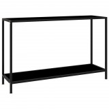 vidaXL Fekete edzett üveg tálalóasztal 120 x 35 x 75 cm