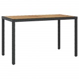 vidaXL Fekete és barna tömör akácfa kerti asztal 123 x 60 x 74 cm