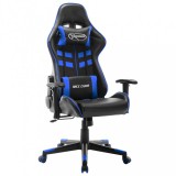 vidaXL Fekete és kék műbőr gamer szék