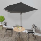 vidaXL Fekete féloldalas erkélynapernyő alumíniumrúddal 270x144x222 cm