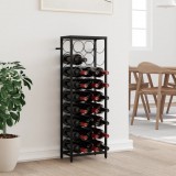vidaXL Fekete kovácsoltvas bortartó 27 palackhoz 34 x 18 x 100 cm