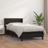 vidaXL Fekete műbőr rugós ágy matraccal 80 x 200 cm