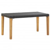 vidaXL Fekete polyrattan és tömör akácfa kerti pad 120 cm