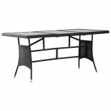 vidaXL Fekete polyrattan kerti asztal 170 x 80 x 74 cm