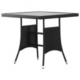 vidaXL Fekete polyrattan kerti asztal 80 x 80 x 74 cm