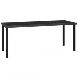 vidaXL Fekete polyrattan kerti étkezőasztal 180 x 70 x 73 cm