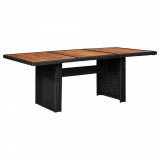 vidaXL Fekete polyrattan kerti étkezőasztal 200 x 100 x 74 cm
