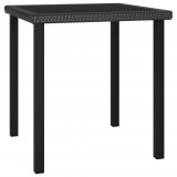 vidaXL Fekete polyrattan kerti étkezőasztal 70 x 70 x 73 cm
