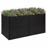 vidaXL Fekete polyrattan kerti ültetőláda 157x80x80 cm