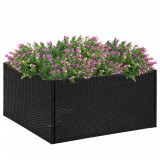 vidaXL Fekete polyrattan kerti ültetőláda 80 x 80 x 40 cm